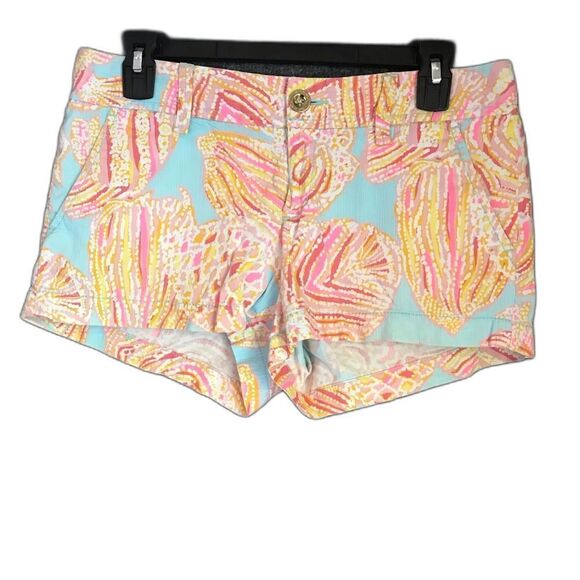 Lilly Pulitzer Walsh Shorts Women Size 2 Breakwater Blue Tini-Bikini Fish Print - Picture 4 of 11